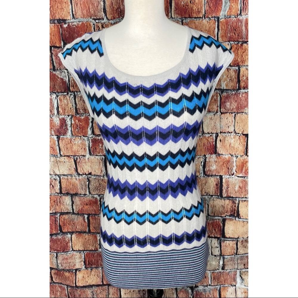 Free People Women’s XS Sweater Crochet Chevron Stripes Pullover Bohemian Top